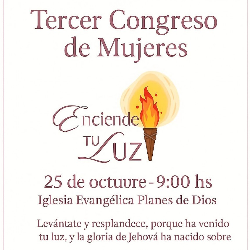 Se Convocará el Tercer Congreso de Mujeres en Río Cuarto con el Lema “Levántate y Resplandece”