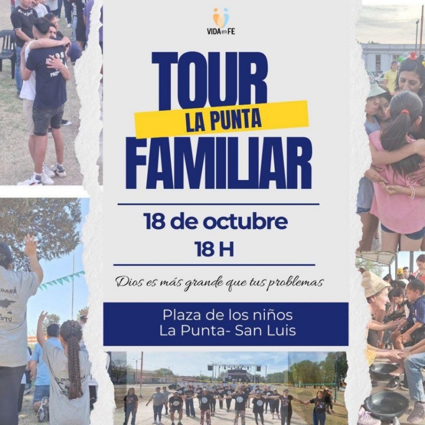 Vida en Fe anuncia su “Tour La Punta Familiar”: un encuentro de fe y comunidad para todas las edades