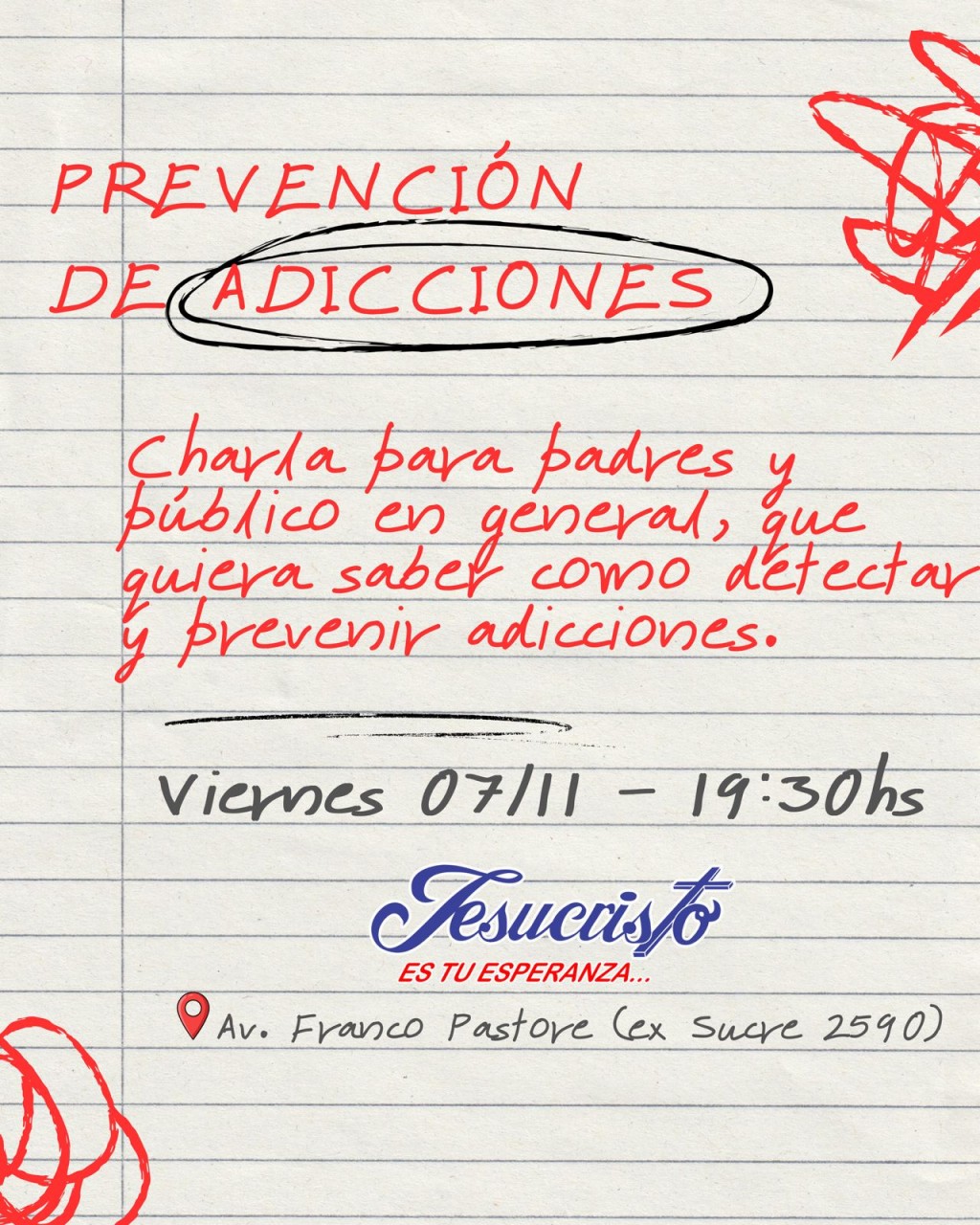 Una charla sobre prevención de adicciones brindará herramientas para padres y público general