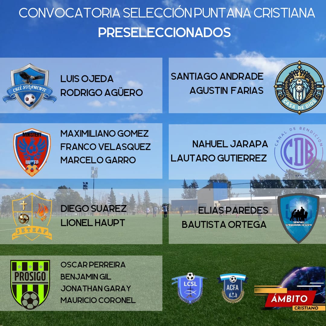 La Liga Cristiana San Luis Anuncia Prelista de Seleccionados para Campeonato Nacional en Río Cuarto